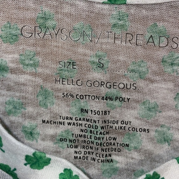 •GRAYSON/THREADS•NWOT 4-LEAF CLOVER ST. PATTY'S DAY MUSCLE TEE TANK TOP SMALL - Picture 5 of 7